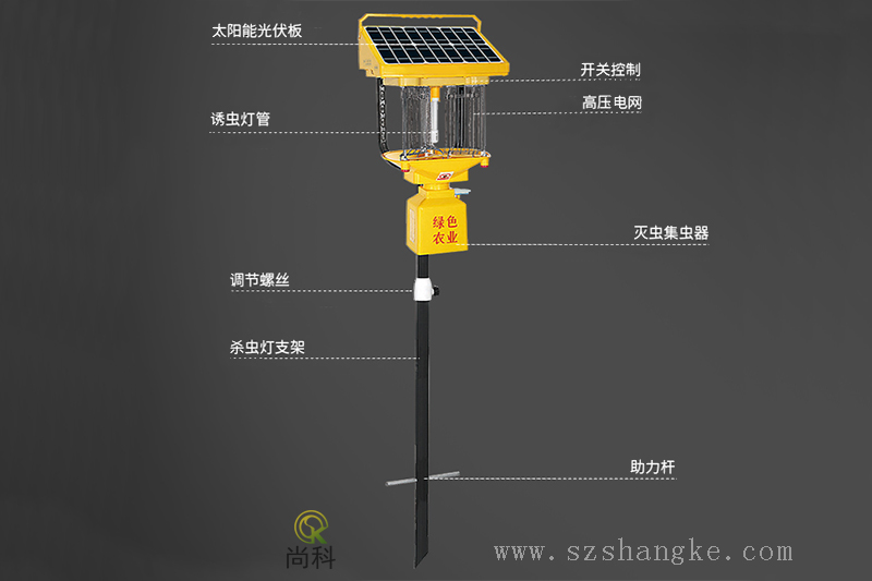 太陽能電擊式殺蟲燈TFS10結構圖